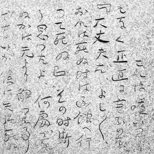 啄木一族の墓碑。函館で最期をむかえたいと、啄木一家を物心両面でささえた親友の宮崎郁雨に書いた