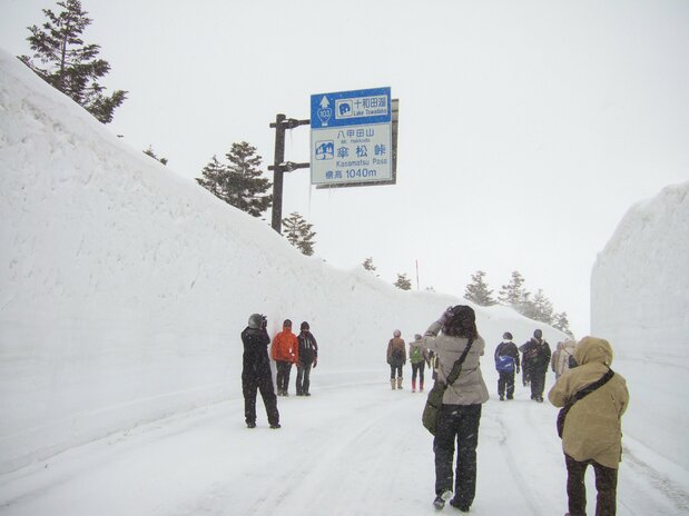 雪の大回廊を歩く「八甲田“雪の回廊と温泉”ウォーク」　写真提供：青森県観光連盟