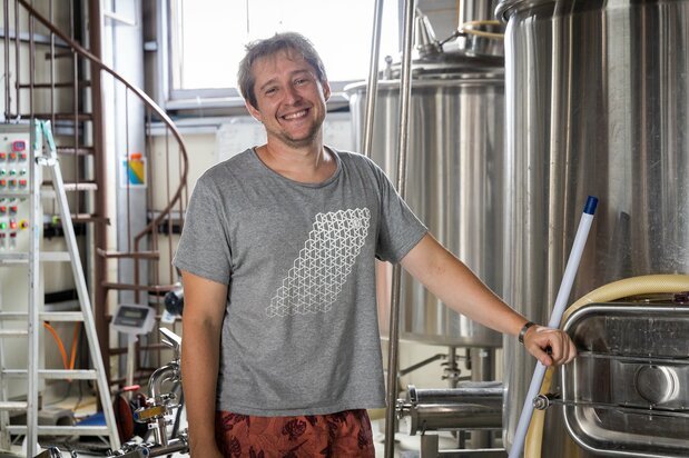 Burns keeps regular tabs on conditions in his brewery.