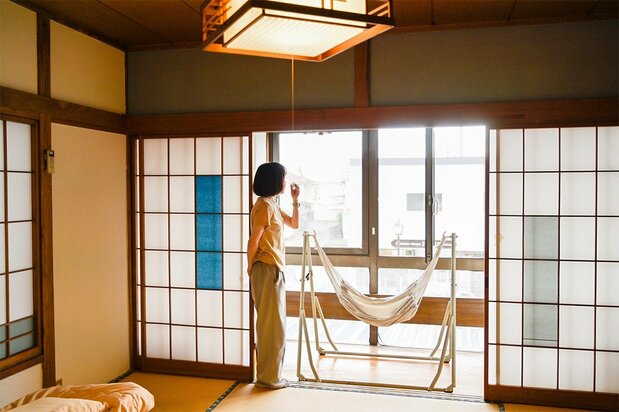 Taking in the view from one of the upstairs rooms