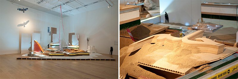 リーム・アル・ガイス『ドバイ：その地には何が残されているのか？』（2008／11年）。作品の中に「夢」という文字がさりげなく刻まれている。