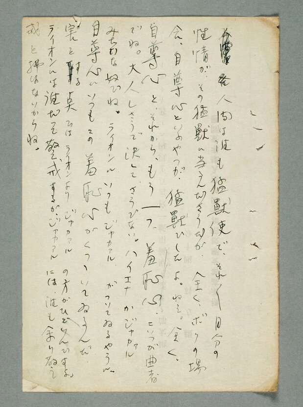 Fragments of drafts of Nakajima Atsushi’s “The Moon Over the Mountain.” (© Kanagawa Museum of Modern Literature)