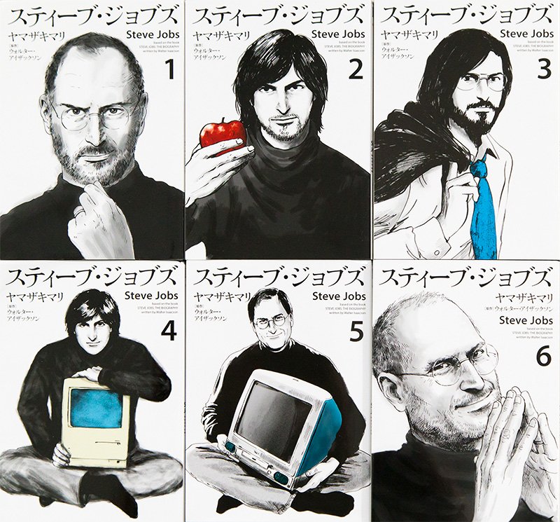 《乔布斯传》漫画一套6本，改编自华特・艾萨克森（Walter Isaacson）原作的《乔布斯传》。