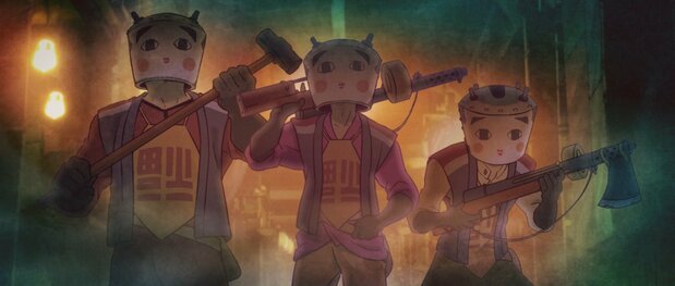 「クラガリ」で悪行を繰り返す覆面集団・福面党 ©塚原重義/クラガリ映畫協會