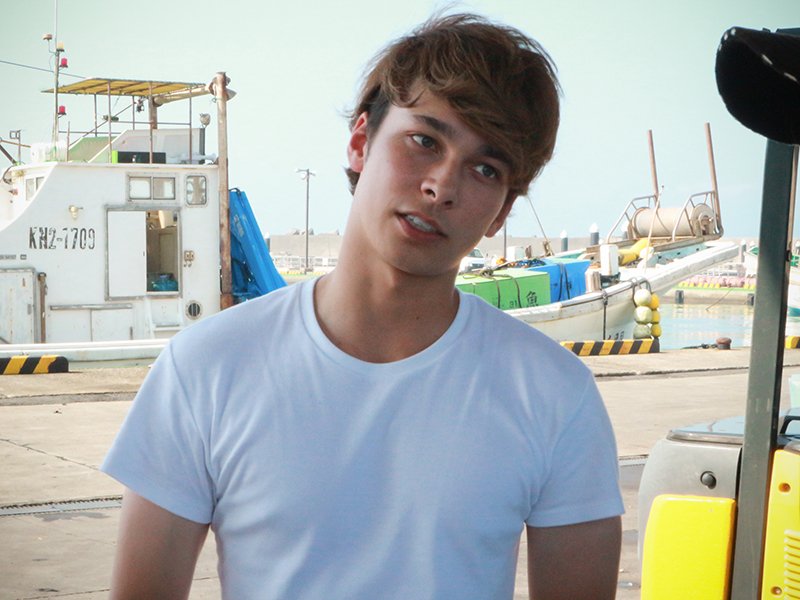 神奈川県平塚市で漁業体験後の1枚（2018年8月）