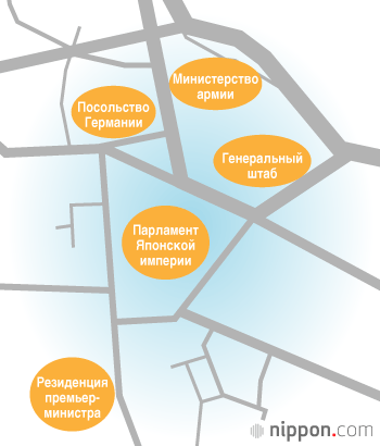 Карта окрестностей Посольства Германии во времена Зорге