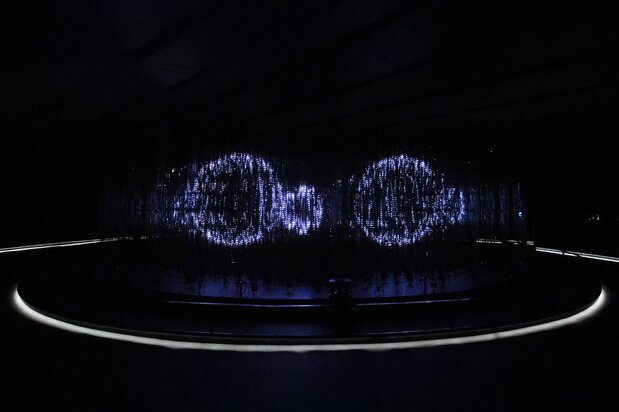 Clathra, a 3D LED light installation. (© Nippon.com)