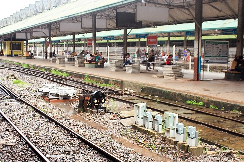 The new point here is part of the upgraded signaling system at Yangon Central Station.