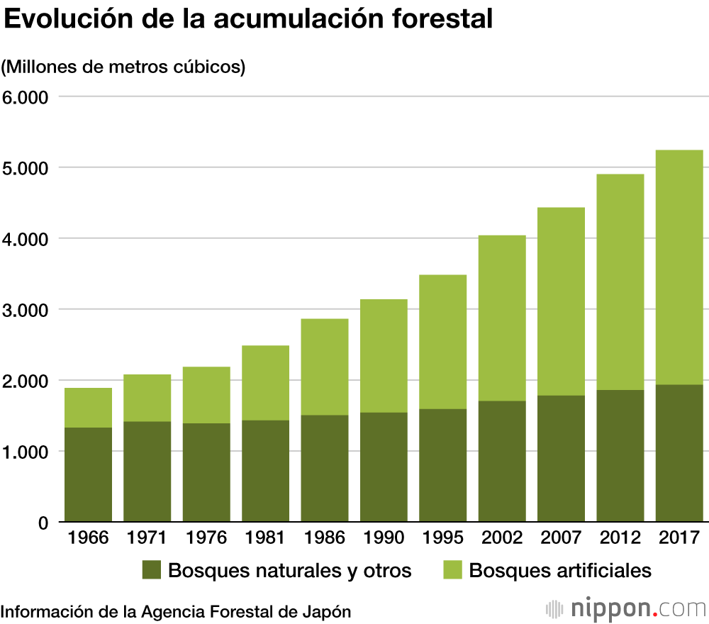 Los recursos forestales en Japón se han triplicado en los últimos 50 años