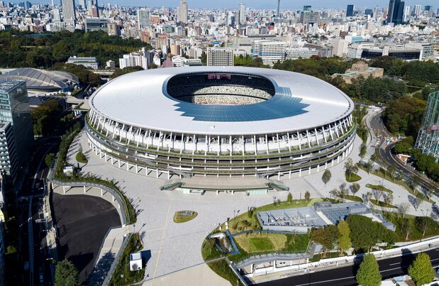 从南侧上空拍摄的国立竞技场 图片提供:日本体育振兴中心