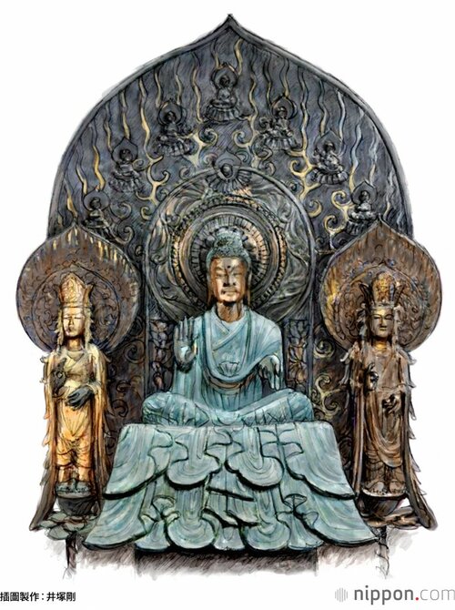 法隆寺釋迦三尊像