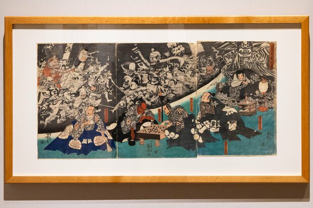 歌川国芳画『源頼光公館土蜘作妖怪図』(1843年) 国立歴史民俗博物館蔵