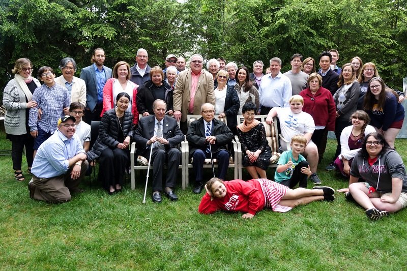 Family and friends of the POWs with the Frechette family and others who helped produce and publicize the film Paper Lanterns.
