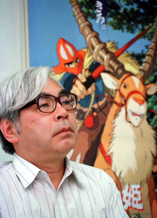 『もののけ姫』公開当時の宮崎駿=1997年、東京(Reuters)