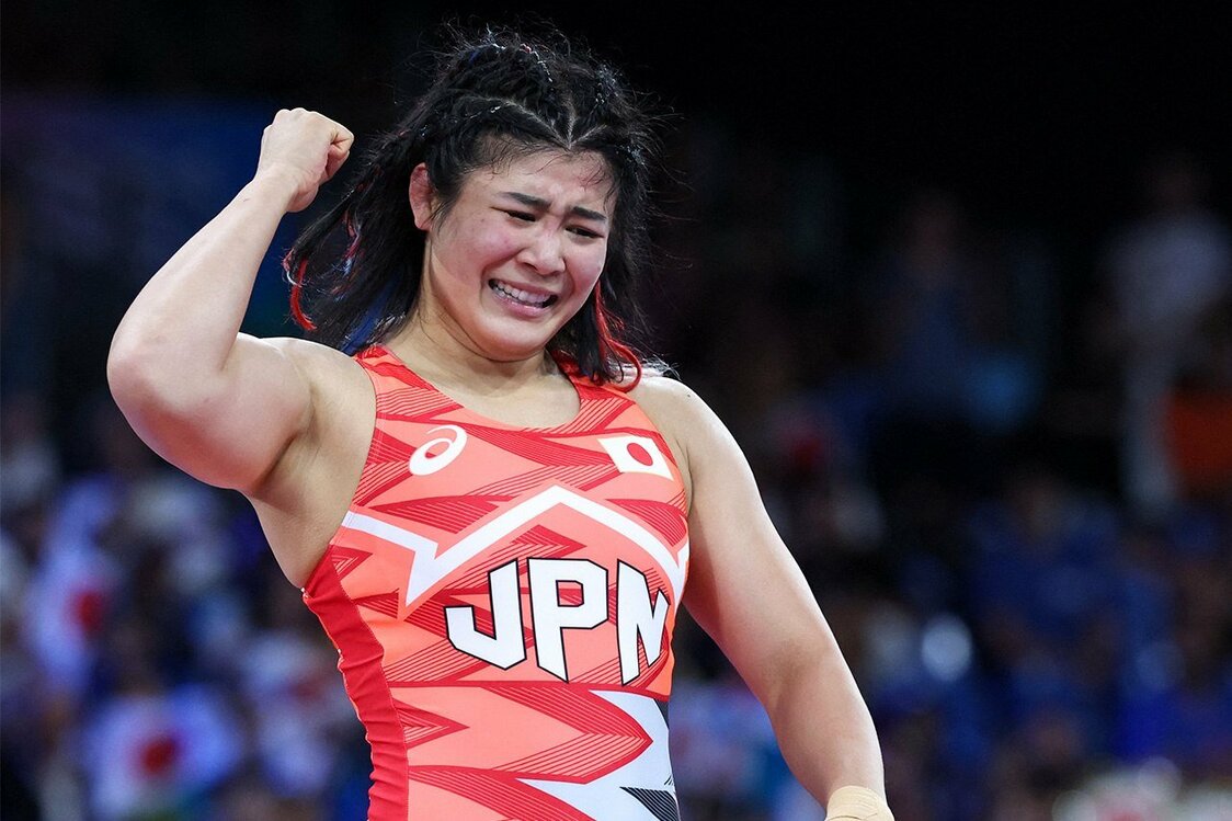 La luchadora Ozaki Nonoka, bronce en la categoría femenina de 68 kg en París 2024. (Reuters)