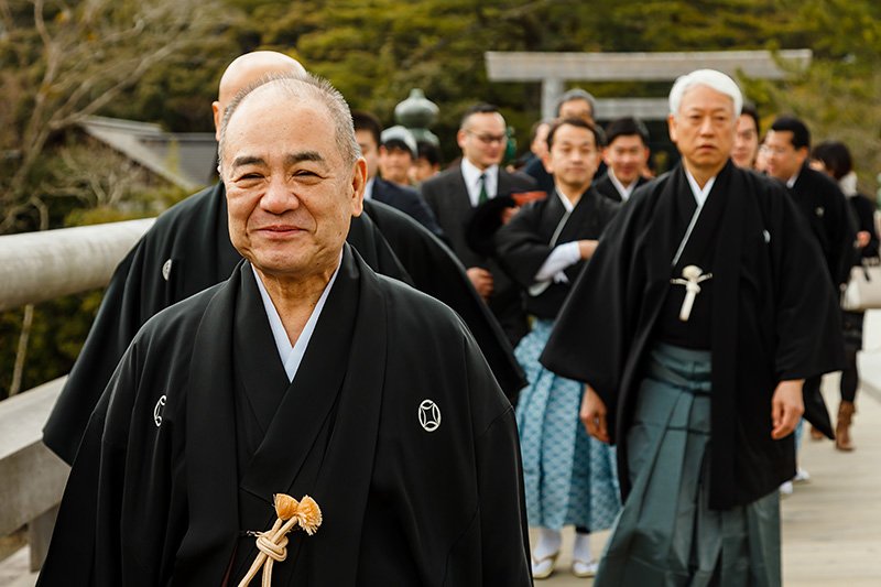 宇治橋を渡る六代豊竹呂太夫