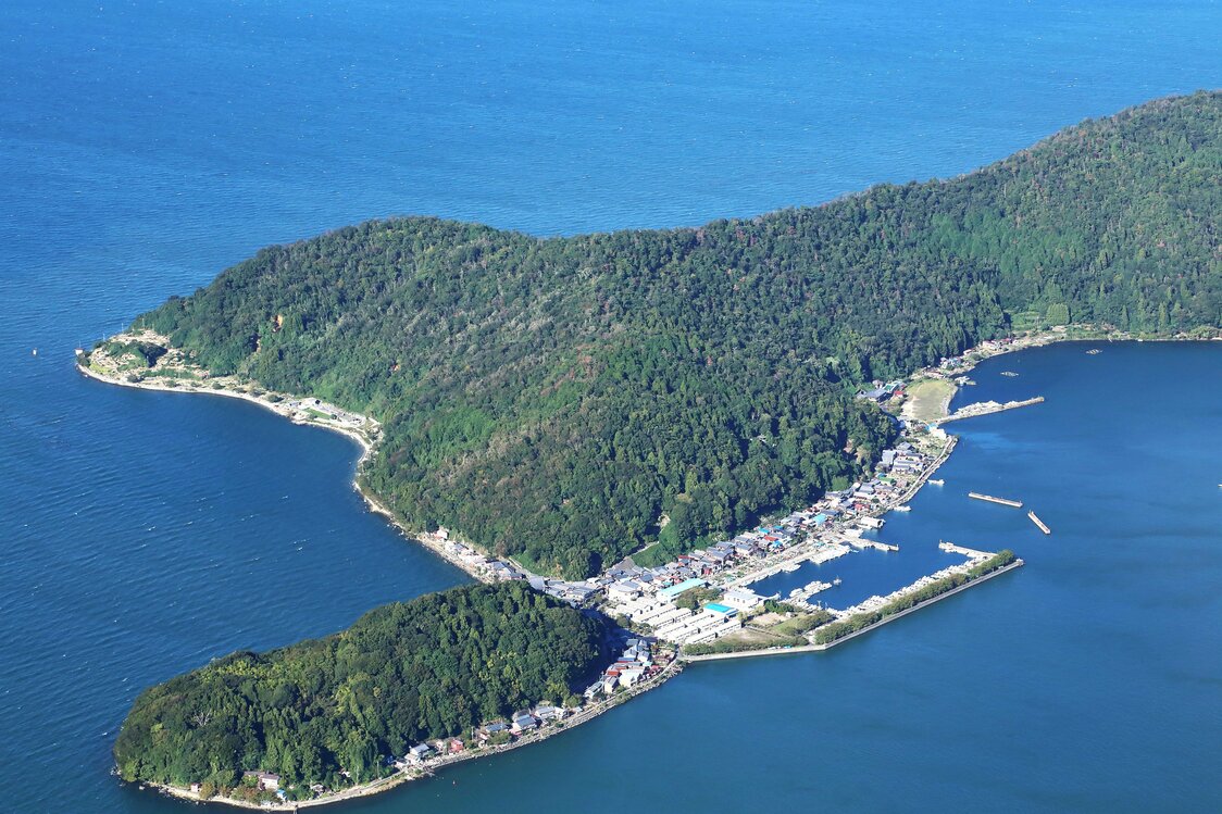 位于琵琶湖东部的沖岛。这是日本唯一一座有人居住的湖中岛（图片：滋贺县）