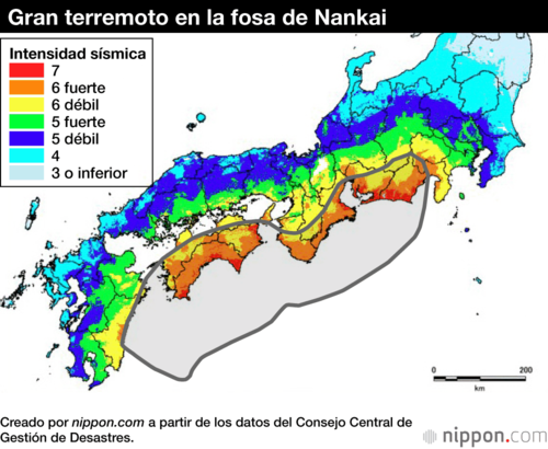 Gran terremoto en la fosa de Nankai