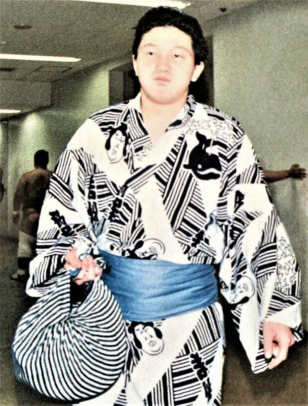 新弟子時代の頃。宮城野親方は、そのやわらかな筋肉を見て「大化けするかも知れない」と思い、1960年代の大鵬、柏戸の「柏鵬(はくほう)時代」にちなんで「白鵬」と命名した=筆者提供