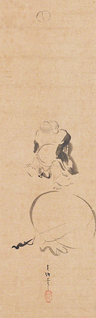 Kemari Hotei zu (Hotei Playing Kemari). (Courtesy Idemitsu Museum of Arts)