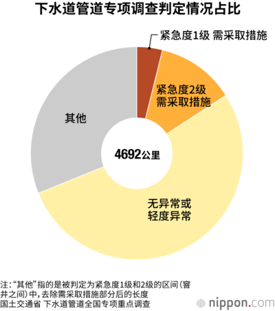 下水道管道专项调查判定情况占比