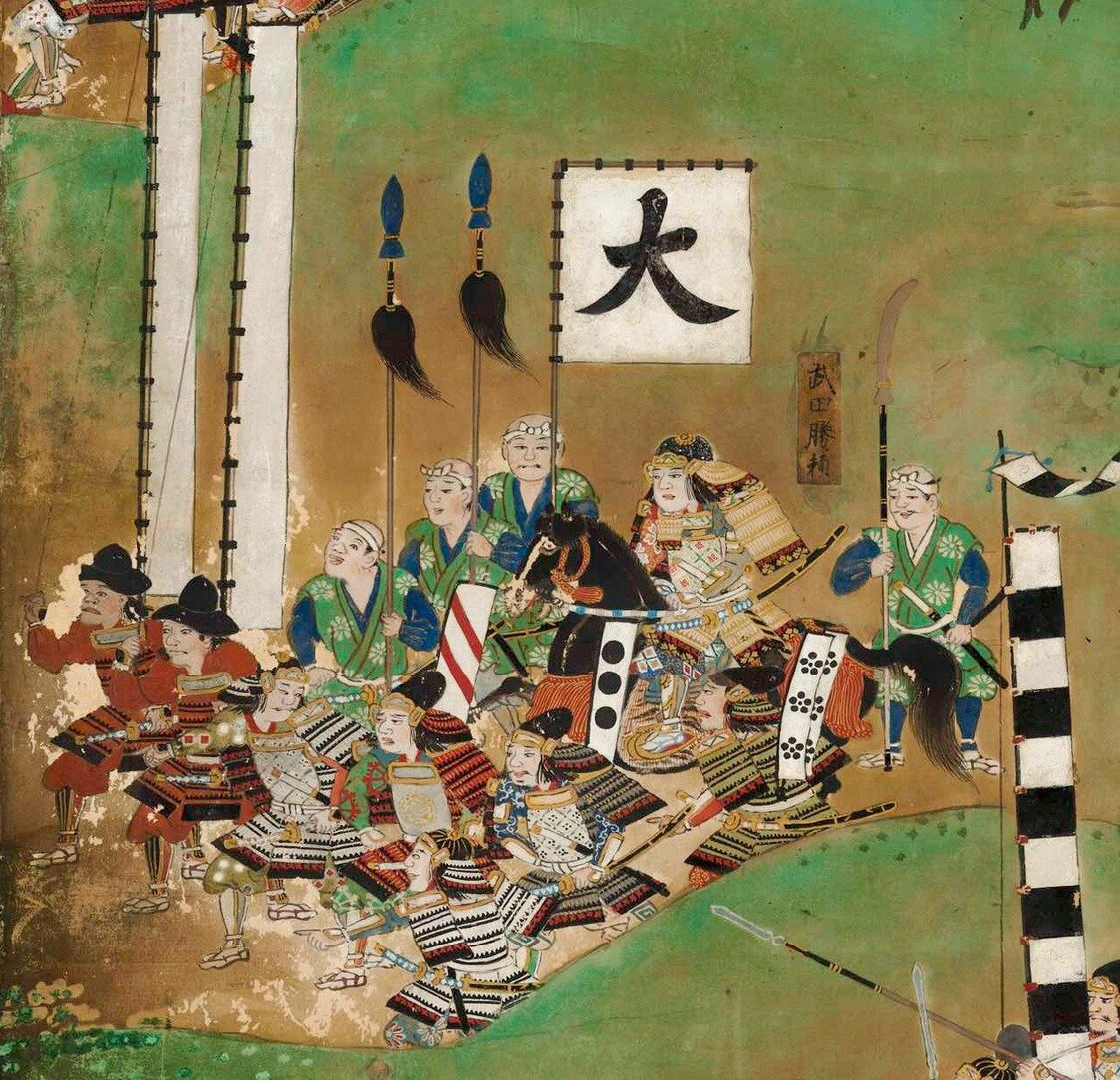 『長篠合戦図屏風』より武田勝頼を描いた部分を拡大 / 犬山城白帝文庫所蔵