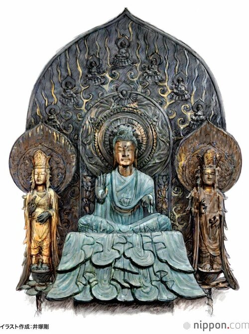 法隆寺釈迦三尊像