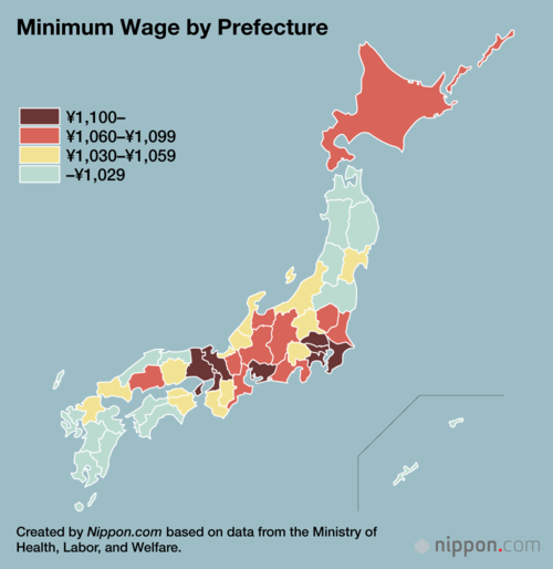 Minimum Wage by Prefecture