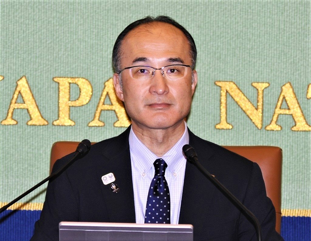 日本アンチ・ドーピング機構の浅川伸専務理事（2019年10月21日撮影、東京・内幸町の日本記者クラブ） 共同