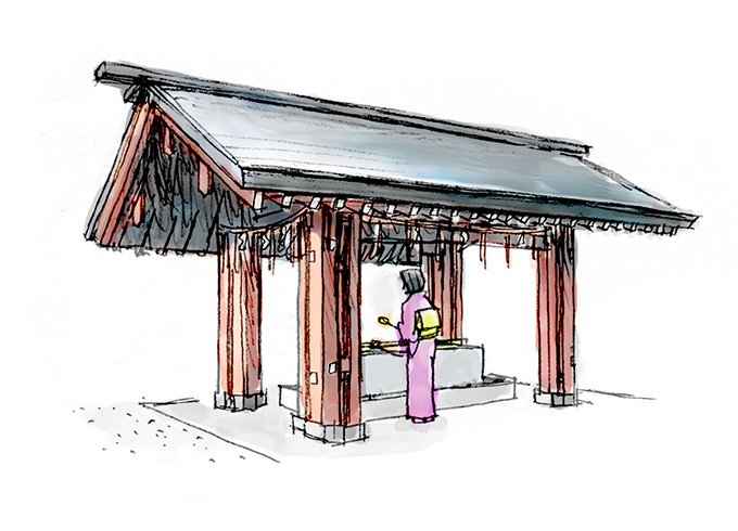 神社游！解读神社空间④注连绳⑤手水舍⑥狛犬