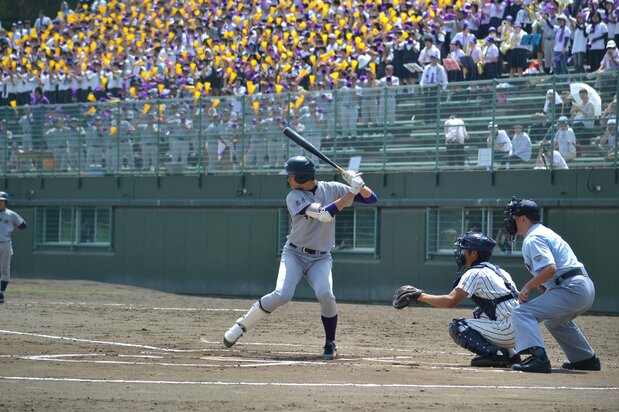 2012年夏の岩手県大会準々決勝、盛岡四高戦で打席に立つ大谷翔平　筆者提供