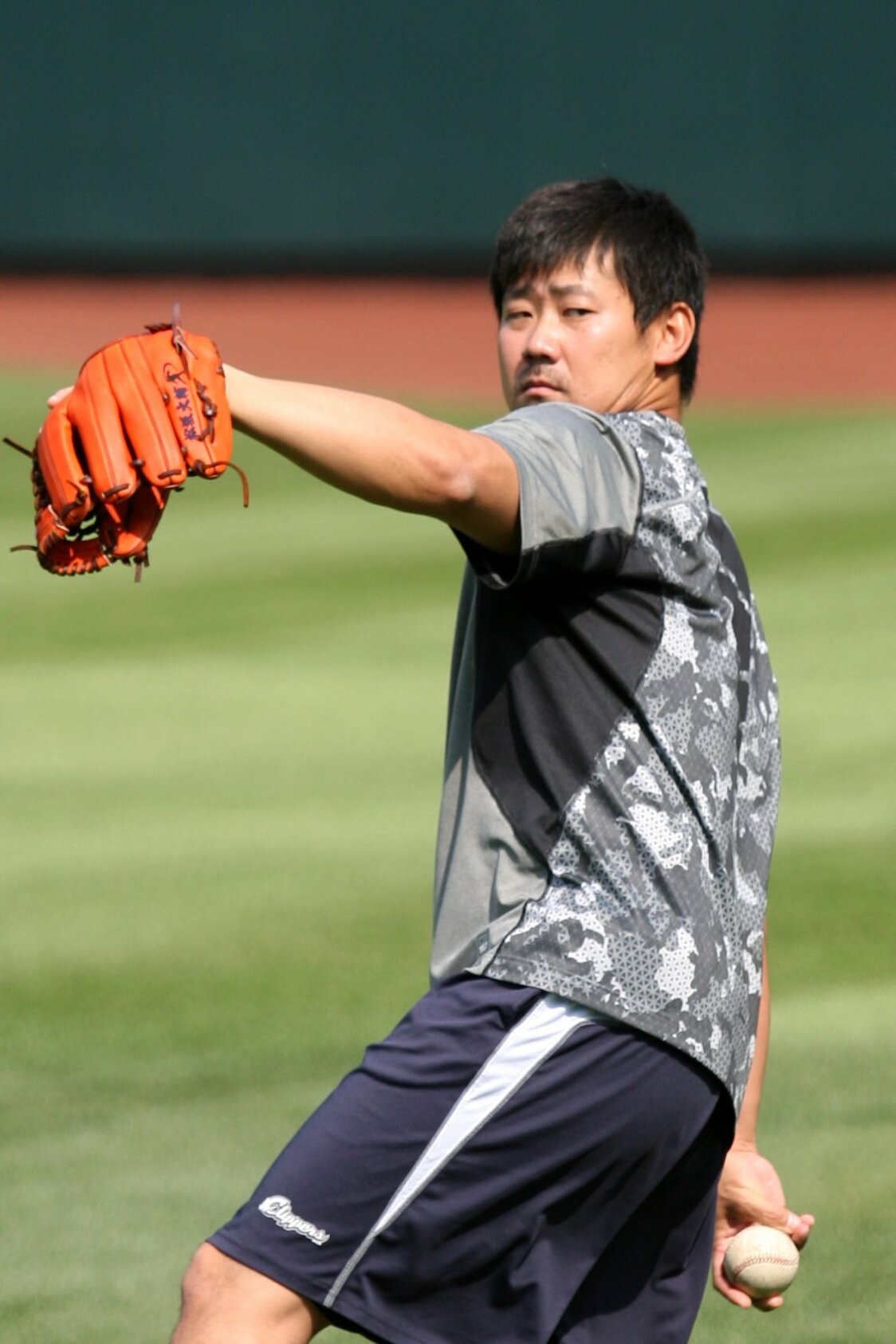 2013年マイナーリーグで調整する松坂投手。MLBでは投球数制限に苦しみ、早い回で降板させられるなど、持ち味を発揮しきれなかった（李弘斌撮影）