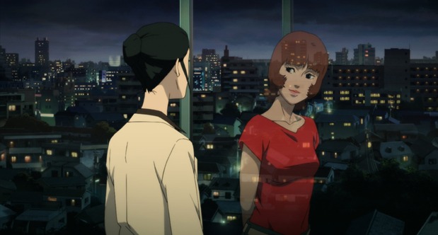 千葉敦子と、ガラスに映った千葉の分身である夢探偵「パプリカ」©2006 MADHOUSE/Sony Pictures Entertainment (Japan) Inc.
