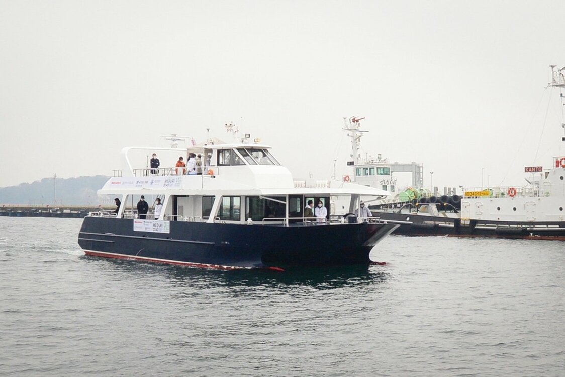 1月11日に横須賀市の新三笠橋-猿島間で、無人運航実証に成功した「シーフレンドゼロ」　写真提供：日本財団