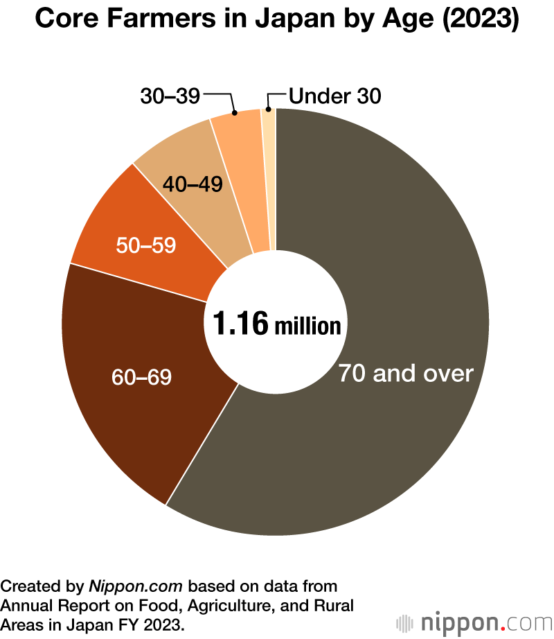 Core Farmers in Japan by Age (2023)