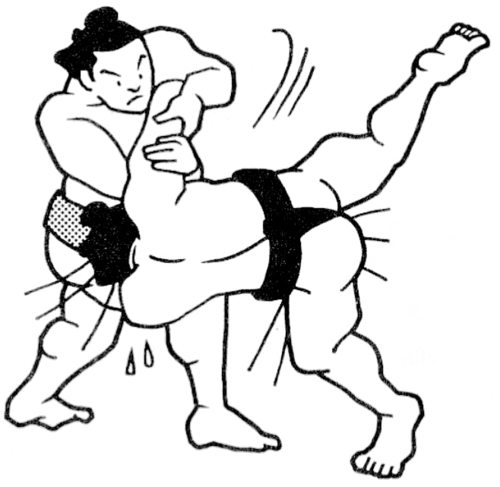 相手の差し手を両手で抱え、投網を打つように体を開きながら投げる「網打ち」