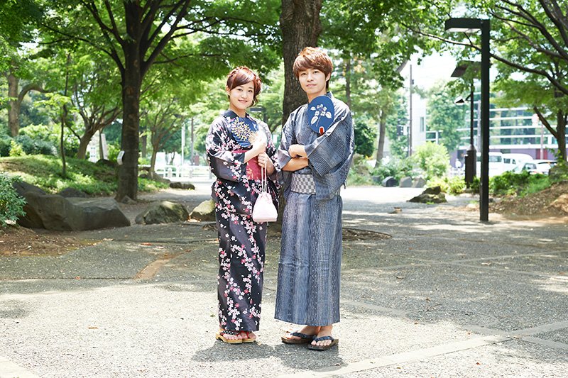 A couple in summer yukata.