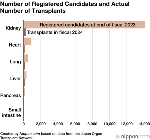 Number of Registered Candidates and Actual Number of Transplants