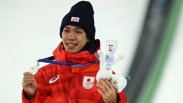 Nikaidô Ren, médaillé d’argent au saut au ski, le 14 février (© Reuters)