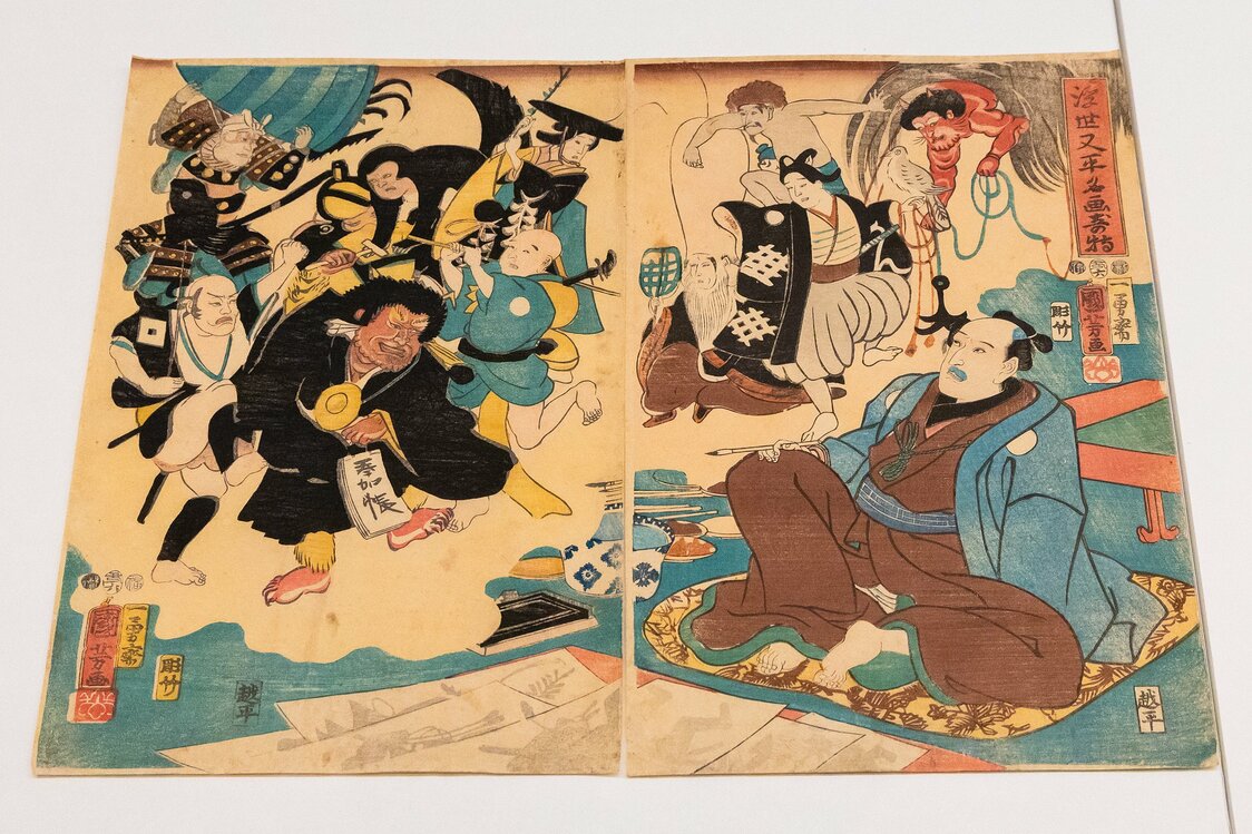 歌川国芳画『浮世又平名画奇特』（1853年）　国立歴史民俗博物館蔵