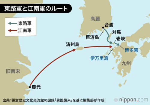 東路軍と江南軍のルート