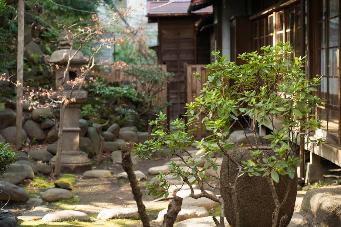 Le jardin du Toco (établissement de Iriya, à Tokyo), une résidence japonaise vieille de plus de 90 ans rénovée en auberge. (Photo avec l'aimable autorisation de Backpackers’ Japan)
