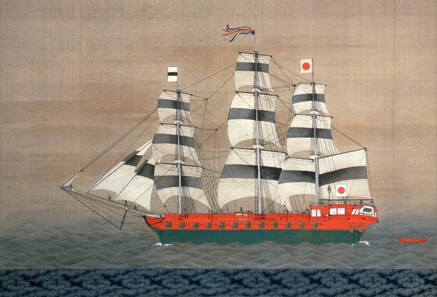 el Asahi Maru, velero de estilo occidental construido en 1856 por orden del shogunato – fotografía cedida por el Museo de Ciencia Naval.)