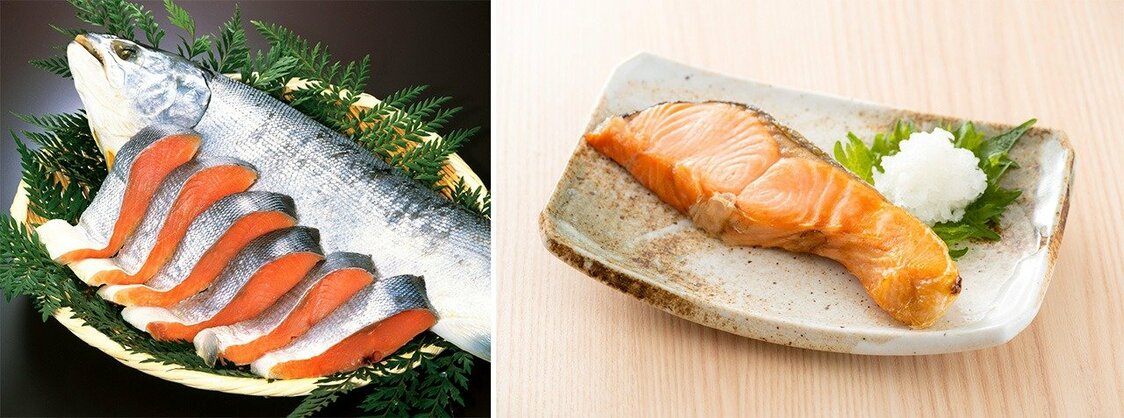 Aramaki-sake et saumon frit