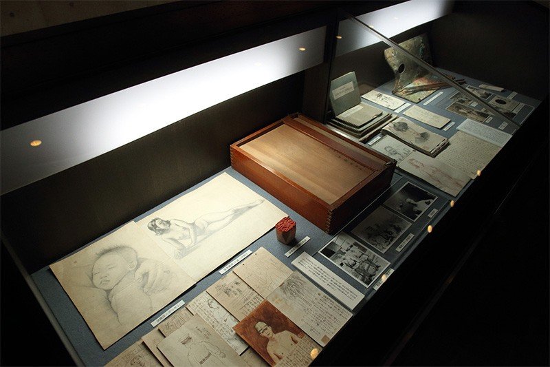 本館に展示されている画学生の遺品