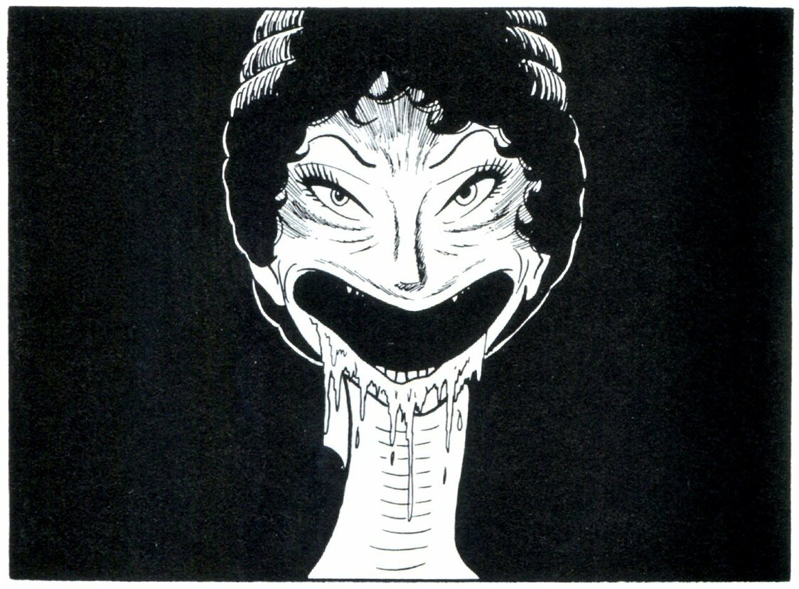 Kuchi ga mimi made sakeru toki, 1961 (© Umezu Kazuo)