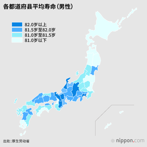 各都道府县平均寿命（男性）