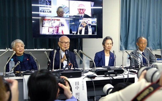 ノーベル平和賞を受賞した日本被団協の記者会見(ニッポンドットコム編集部)
