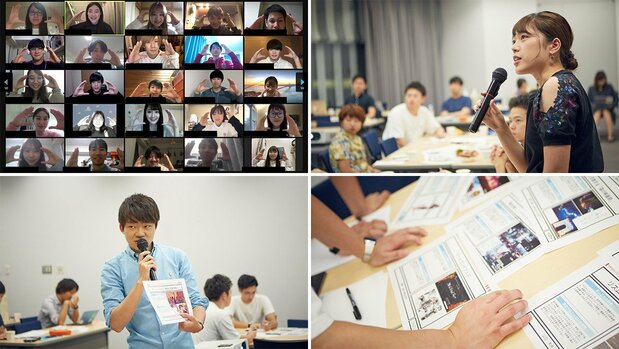 ワカモンの学生とのワークショップの様子（電通提供）