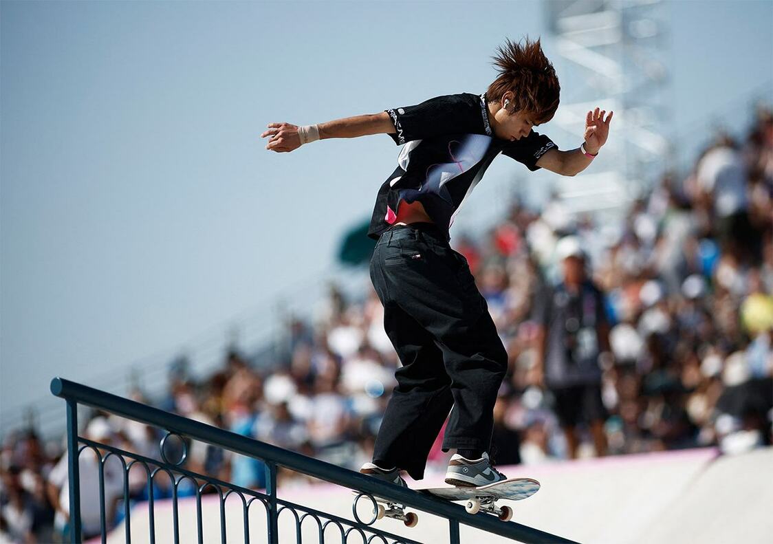 Horigome Yūto logró su segunda medalla de oro consecutiva en París 2024. (Reuters)